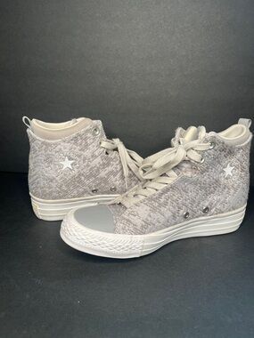 Converse Women's Heathered Light Gray High-Top Sneakers